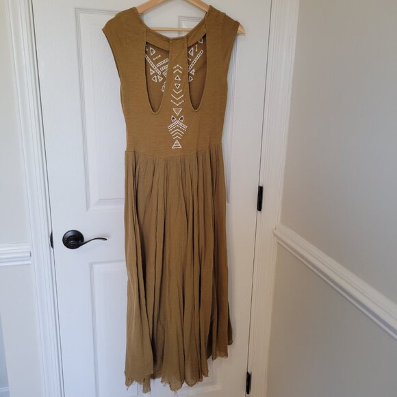 Free People Embroidered Midi Dress size XS - Picture 2 of 6